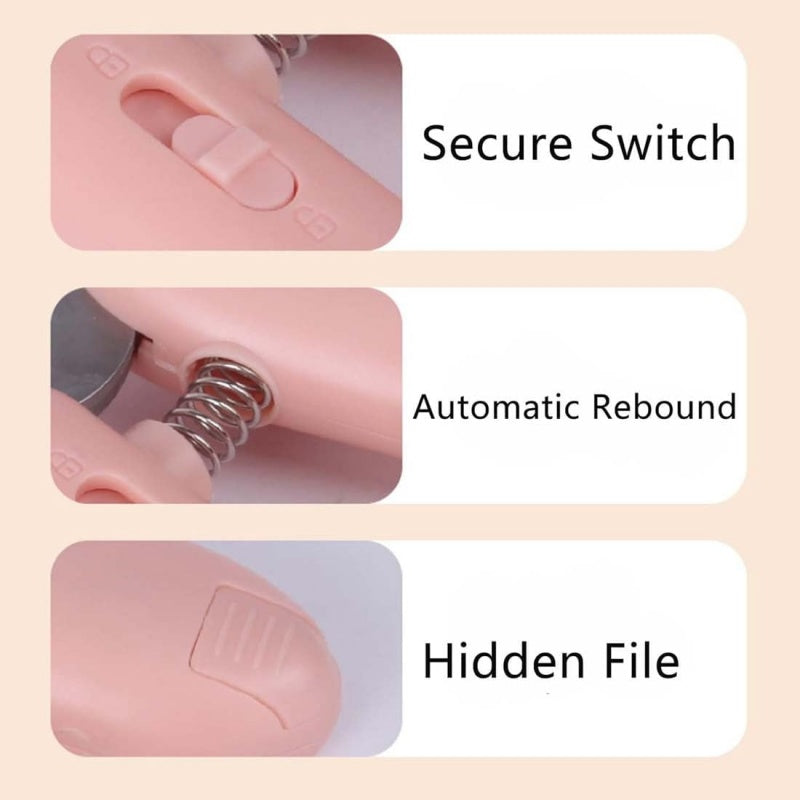 White Pet Nail Trimmer Dog Nail Clippers With Light 2 In 1 Nail Clipper And Grinder