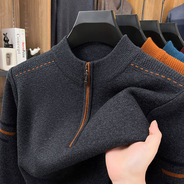 Mens New Mid-Season Winter Casual Thickened Half-Turtleneck Wool Sweater