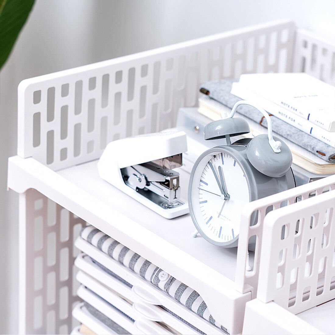 UK New White Wardrobe Drawer Units Organizer Clothes Closet Stackable Storage Boxes Two Size