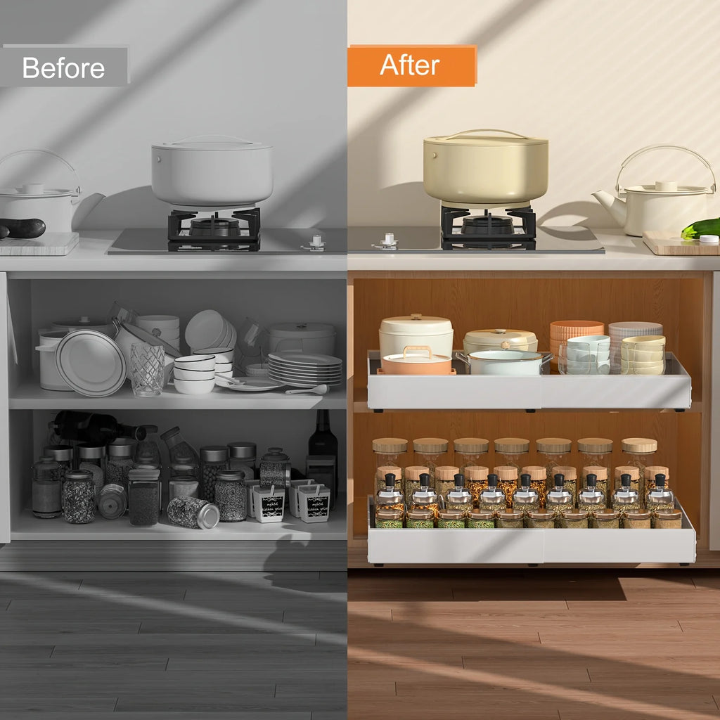Pull Out Cabinet Organizer – Slide Out Drawers for Kitchen/Pantry