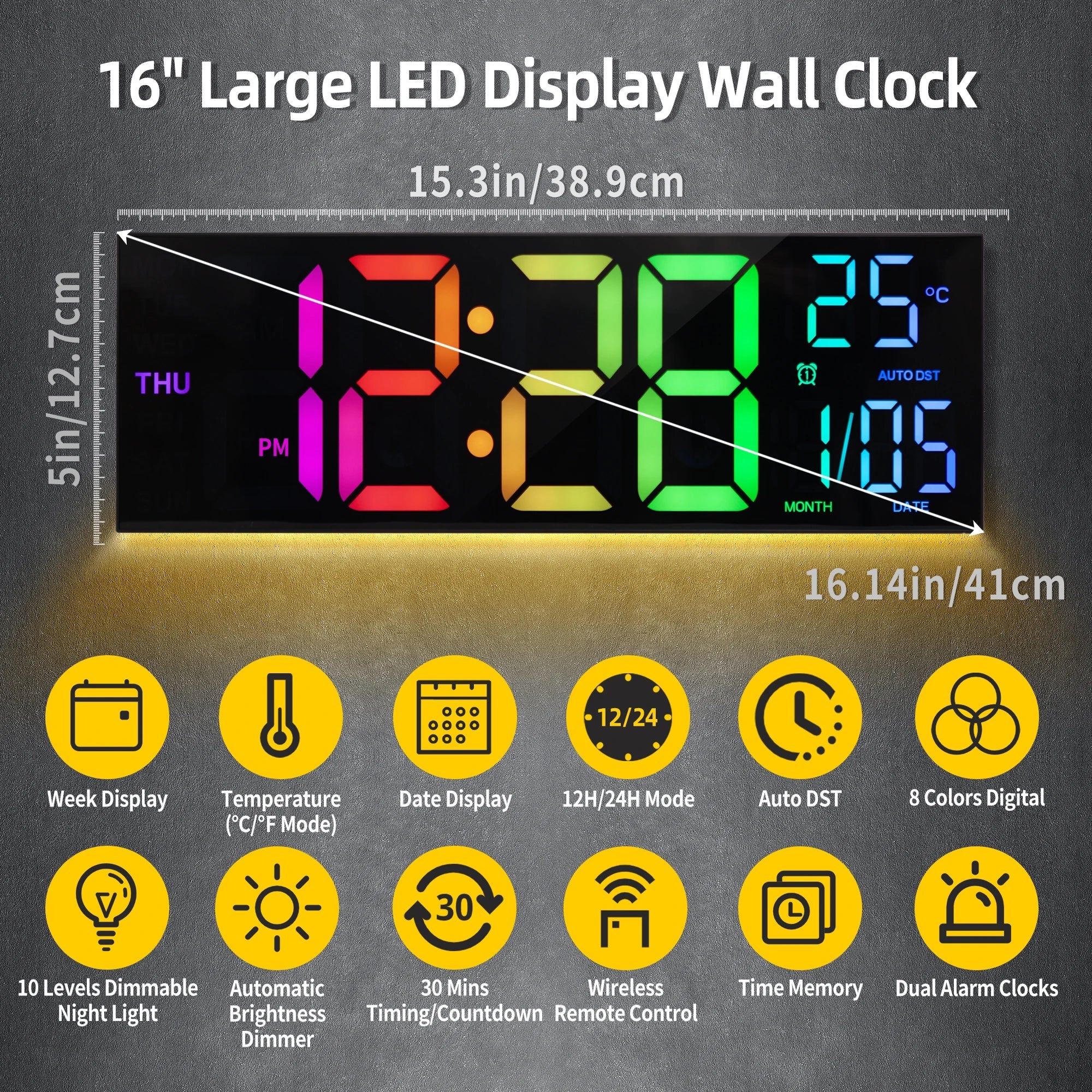 Vibrant Glow Wall Clock