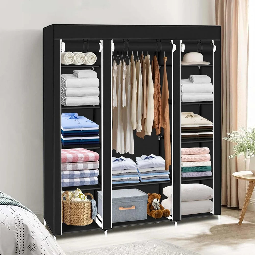 Clothes Wardrobe Clothes Organizer Non-Woven Fabric Wardrobe Storage Cupboard for Bedroom 150*45*175cm Storage Shelves