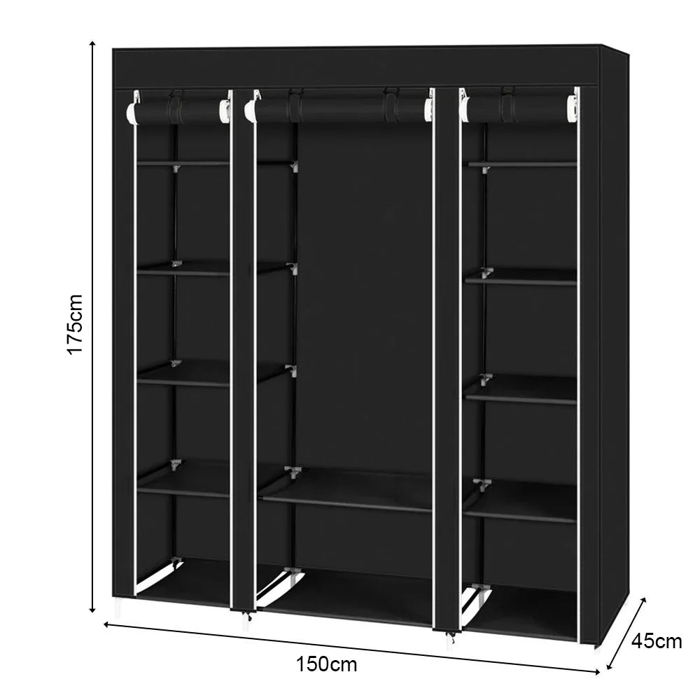 Clothes Wardrobe Clothes Organizer Non-Woven Fabric Wardrobe Storage Cupboard for Bedroom 150*45*175cm Storage Shelves