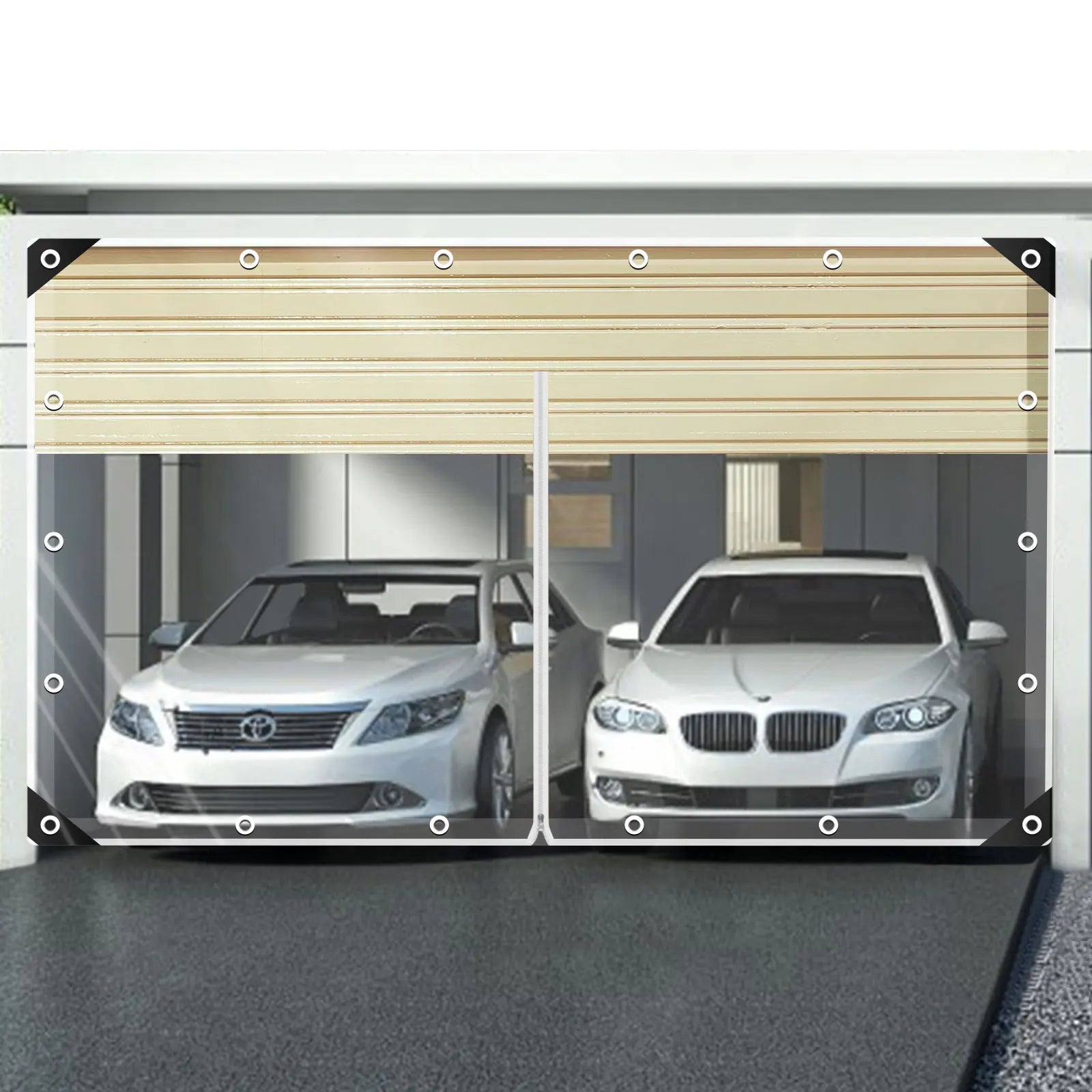 Clear Tarps Heavy Duty PVC Transparent Tarp w/Zipper Waterproof Windproof Anti-Tear for Greenhouse Patio Garden Garage Chicken