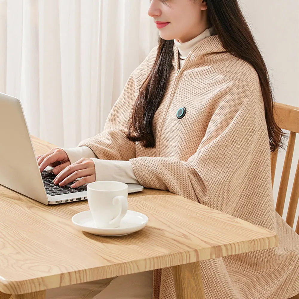 Wearable USB Electric Heated Blanket 3 Heating Levels Heating Electric Blanket Shawl USB Heated Blanket Shawl for Home Office