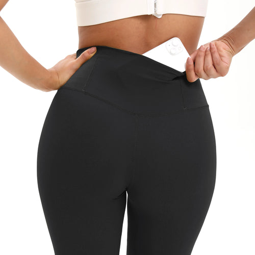 5pcs Women Sport Cropped Pants Solid Color Back Waist Pocket High Waist Yoga Legging Butter Athletic Gym Comprehensive Training