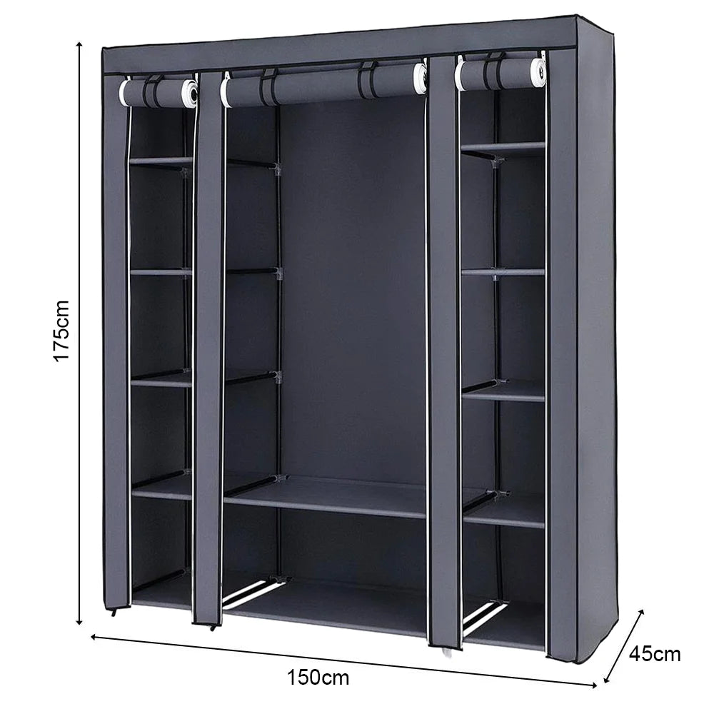 Clothes Wardrobe Clothes Organizer Non-Woven Fabric Wardrobe Storage Cupboard for Bedroom 150*45*175cm Storage Shelves