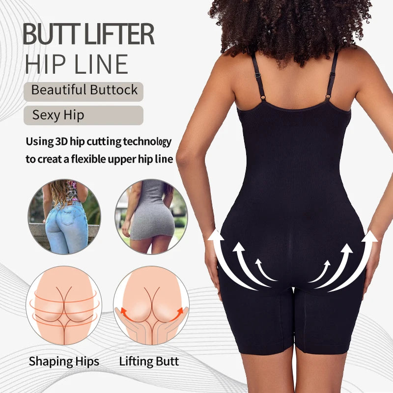 Tummy Control Bodysuit Shapewear Women Tank Top Seamless Full Body Shaper Anti Chafing Short Slimming Waist Trainer Butt Lifter