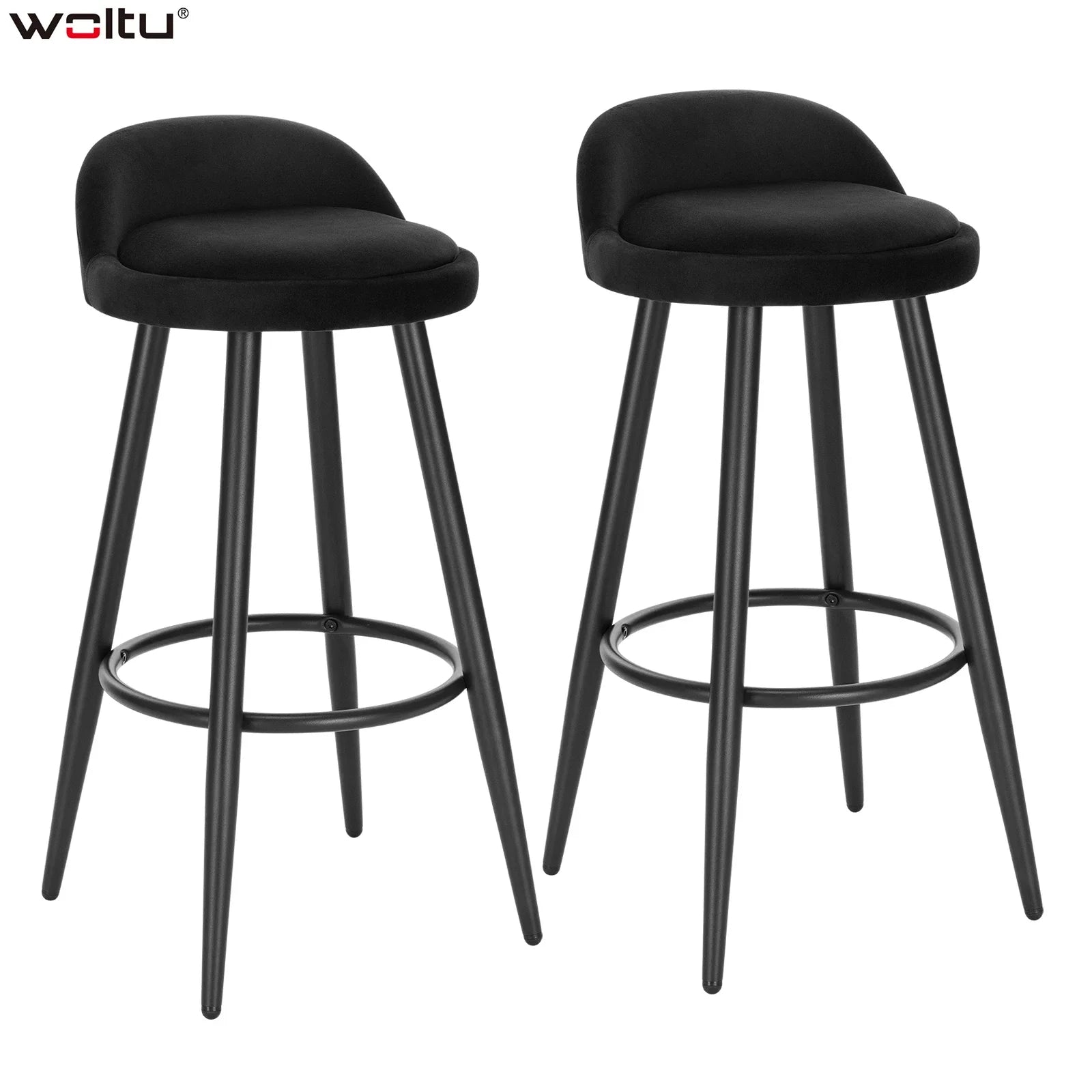 Bar Chair 2PCS /SET Bar Stool Counter Stool with Footrest Kitchen Breakfast Dining Chair High Cafe Stool for Bistro