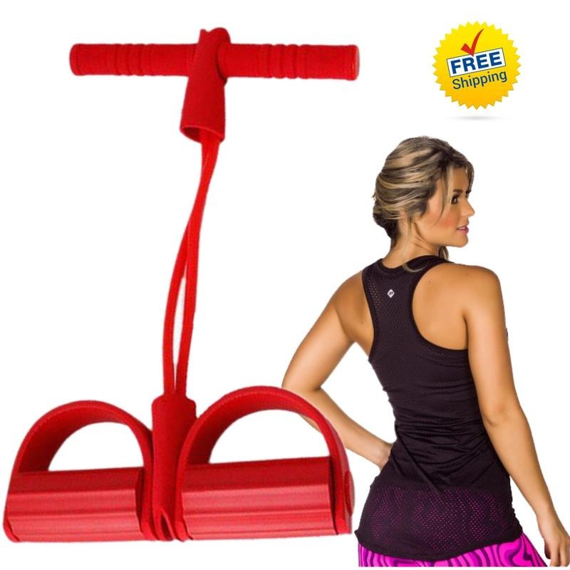 New Outdoor Sports Exercise Pedal Tensioner Sports Rope Fitness Equipment Slim Abdominal Arm Pedal Tension Rope Sit-Up Assistant Rubber Equipment Tensioner